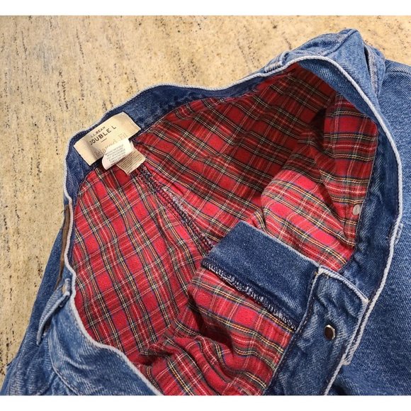 Vintage LL Bean Womens Size 16 P Relaxed Fit Plaid Cotton Lined Jeans Double L - Picture 8 of 16